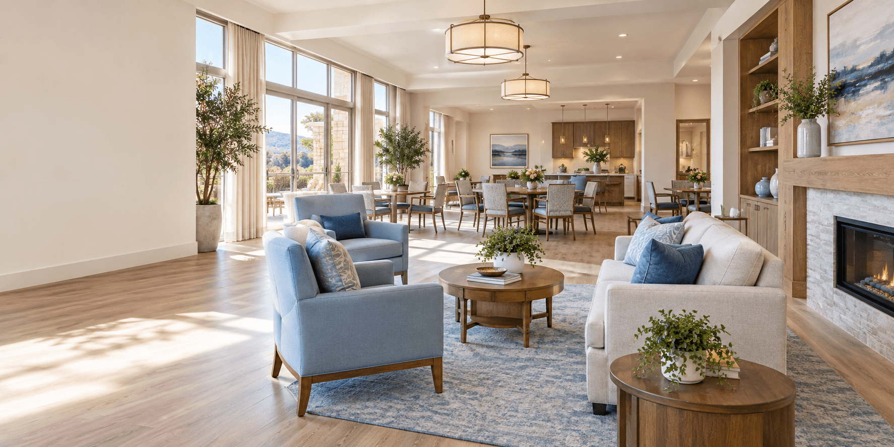 Architectural concept of a bright, thoughtfully designed interior